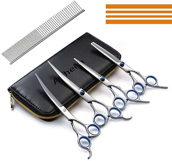 ALFHEIM Professional Pet Hair Grooming Scissors Thinning Shear & Straight-Edge Shear